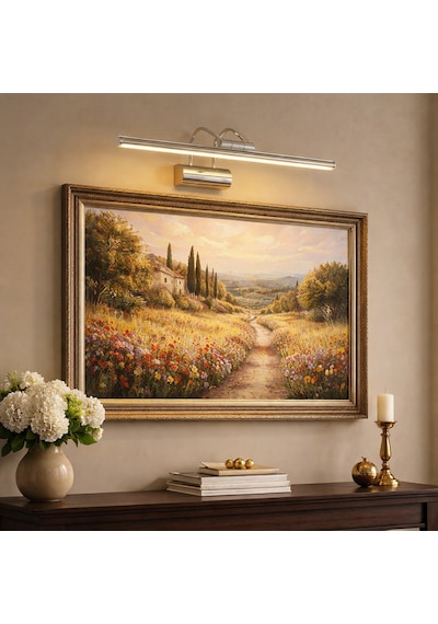Sarjlı Led Flüt Resim Aplik 6w 3200k Gün Işığı 35cm Duvar Tipi Ayna/tablo Üstü Dekoratif Işık Ip20 Iç Mekan Kullanım Krom