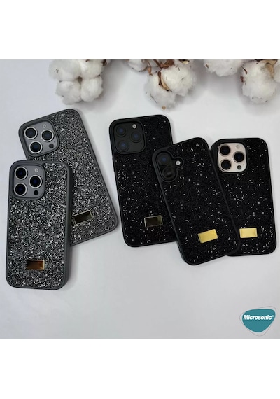 Microsonic Apple iPhone Uyumlu 15 Kılıf Cosmic Shine Siyah -