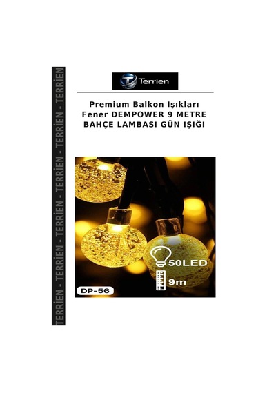 Premium Balkon Işıkları Fener Dempower 9 Metre Bahçe Lambası Gün Işığı