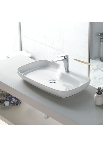 Turkuaz Seramik Nova Tezgah Üstü Lavabo 70 CM Beyaz