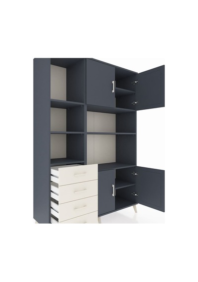 Hyperion Dolap 8 Raflı 4 Çekmeceli 4 Kapaklı 132x44x195 Antrasit-antrasit/aytaşı Antrasıt/aytası Hyperion Dolap 8 Raflı 4 Çekmeceli 4 Kapaklı 132x44x195 Antrasit-antrasit/aytaşı Antrasıt/aytası
