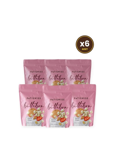 Çilek Aromalı Beyaz Çikolatalı Bisküvi Draje 120g X 6 Adet
