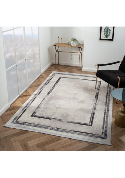 Scala Sc005g Gri Halı Modern Desenli Tozu Az Akrilik Salon Halısı Yatak Odası Mutfak Koridor