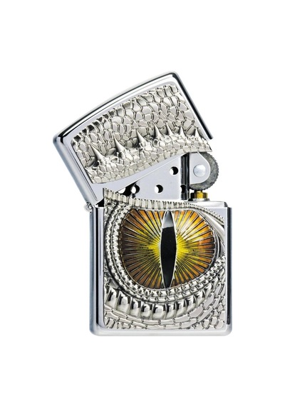 Zippo Dragon Eye Emblem Dizayn Çakmak Gri