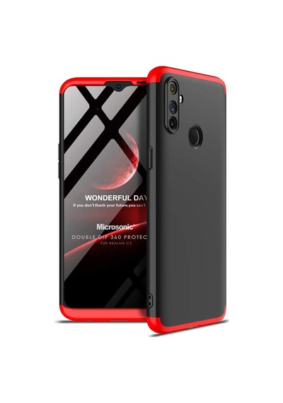 Microsonic Realme C3 Kılıf Double Dip 360 Protective