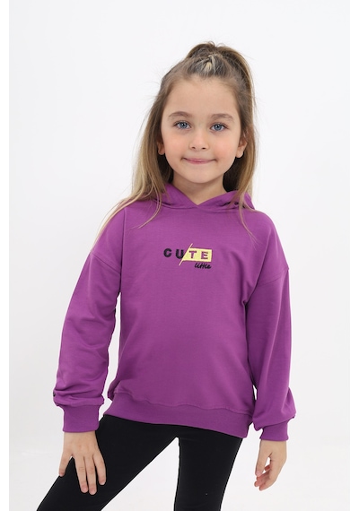 Toontoy Kız Çocuk Nakışlı Sweatshirt Mor