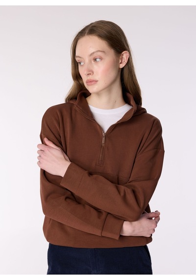 Jeep Kahve Kadın Kapüşonlu Loose Fit Sweatshirt J4wl-swt7032