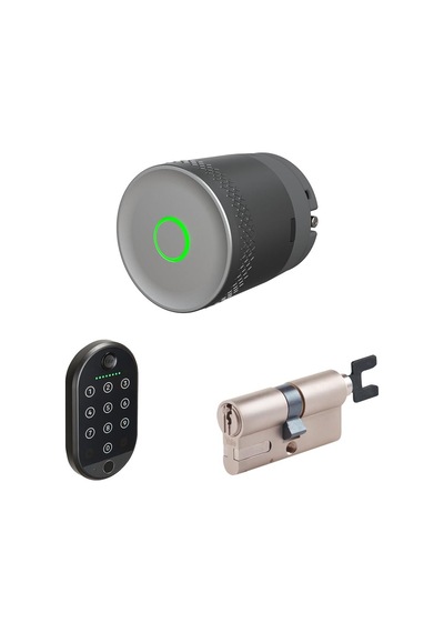Linus L2 Lite Akıllı Kilit Gümüş Ayarlanabilir Silindir Parmak İzi Okuyucu - 3'lü Bundle Seti