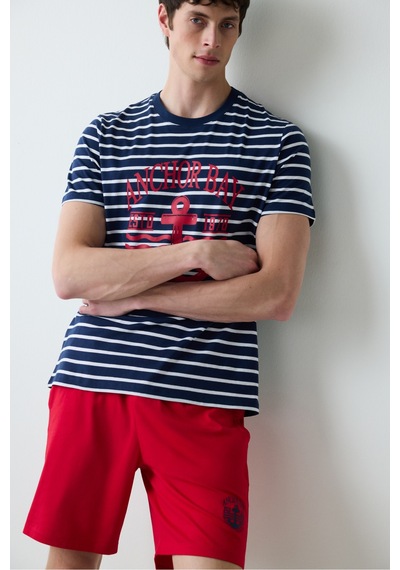 Penti Stripe Anchor Çok Renkli Şortlu Pijama Takımı
