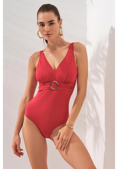 Pierre Cardin Stella V Yaka Tokalı Korseli Mayo Kırmızı 231133