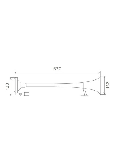 Seger 12v Havalı Korna Tekli Krom 637 Mm Marin