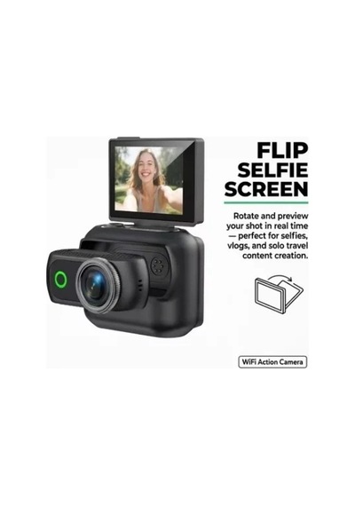 Ers- 1080p Dijital Video Kamera 32gb Kart Dijital Vlog Fotoğraf Makinesi Türkçe Siyah