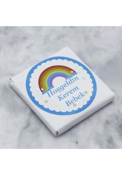 72 Adet (500Gr.) Isim Etiketli Gökkuşağı Bebek Çikolata