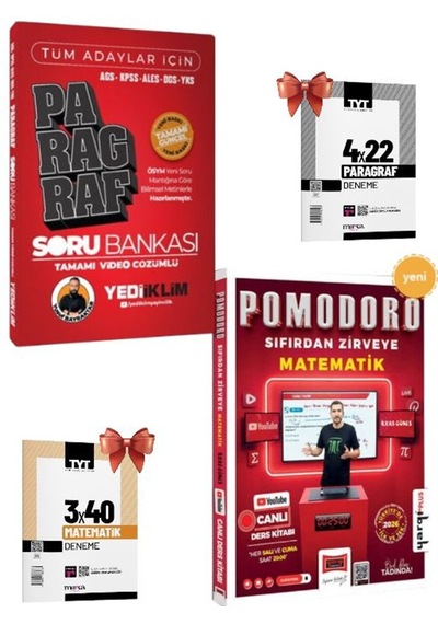 Pomodoro Sıfırdan Zirveye Matematik Canlı Ders Kitabı-tüm Adaylar İçin Paragraf Soru Bankası