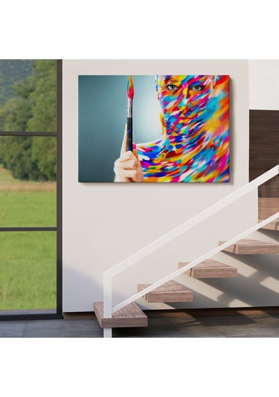 Es10 Dekoratif Baskı Kırmızı Klasik Araç Kanvas Tablo (95 x 165)