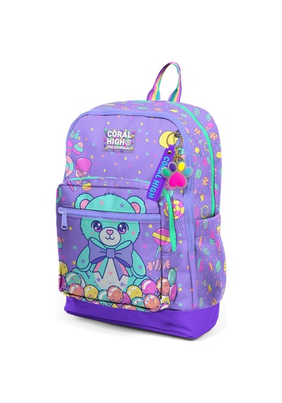 Coral High Kids Şeker Ayıcık Desenli Okul Sırt Çantası 33205 Lila
