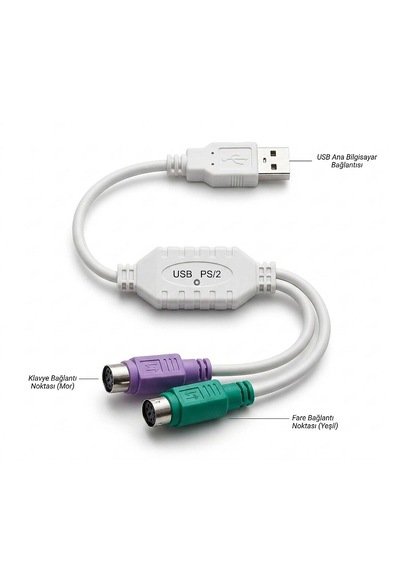 Molix Mx-4458 Usb To Ps2 Dönüştürücü Kablo - Çift Girişli Klavye Ve Mouse Adaptörü