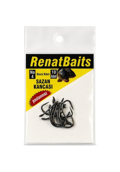 Renat Carp Wide Gape Paslanmaz Sazan İğnesi 4 1 Paket Renat Carp Wide Gape Paslanmaz Sazan İğnesi 4 1 Paket