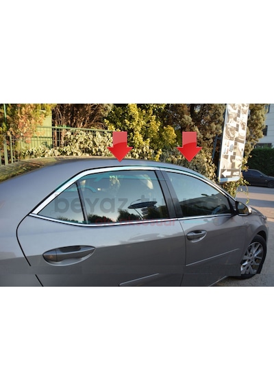 Toyota Corolla Uyumlu Üst Cam Çıtası Kromu Nikelajı 2013-2018 4 Parça