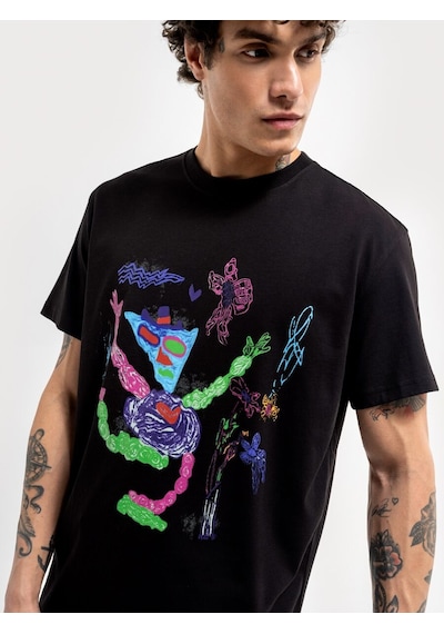 LOFT Loose Fit Erkek Tshirt K.kol Lf2035408 Q1.v1 Siyah
