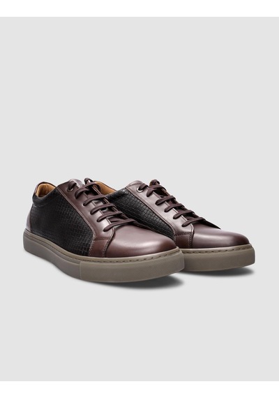 %100 Hakiki Deri Kahverengi Kare Desenli Bağcıklı Erkek Sneaker-kahverengi Kahverengi %100 Hakiki Deri Kahverengi Kare Desenli Bağcıklı Erkek Sneaker-kahverengi Kahverengi