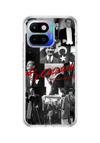General Mobile Gm 26 One 5g Uyumlu Kırmızı Mustafa Kemal Atatürk İmza Baskılı Silikon Kılıf
