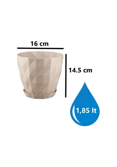 Omnipazar So-krt3 Dekoratif Kristal Saksı Takımı 1.85 Lt Kirli Beyaz 5 Adet