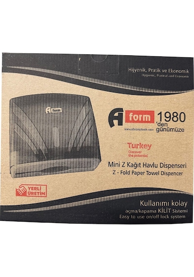 A Form Zha-2 Z Katlama Attan Çekme Kağıt Havlu Dispenseri Havluluk - Beyaz - 23 Cm. - 1 Adet Beyaz