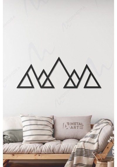 Mountain Metal Duvar Tablosu - 100 Cm - Siyah