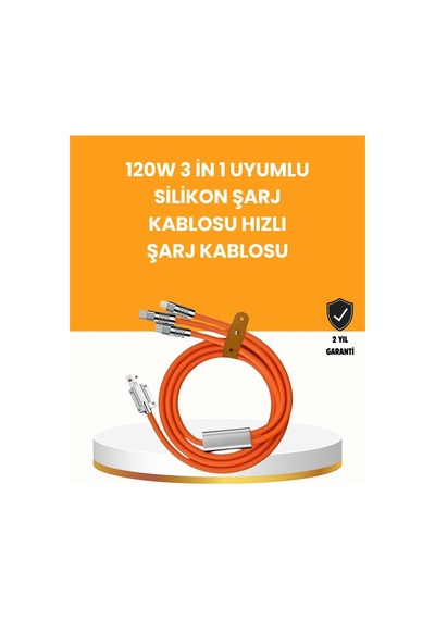 Çoklu Cihaz Dostu 120 W Hızlı Şarj Kablosu Tek Kablo İle Her Cihaz Elinizi - Hs08379287-4 Renkli