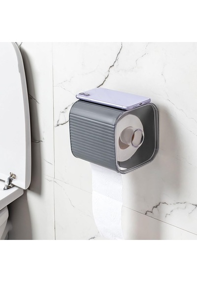 Porsima Yapışkanlı Banyo Tuvalet Kağıtlığı Wc Peçetelik Kağıtlık Tutucu Tuvalet Kağıt Organizeri Antrasit Diğer