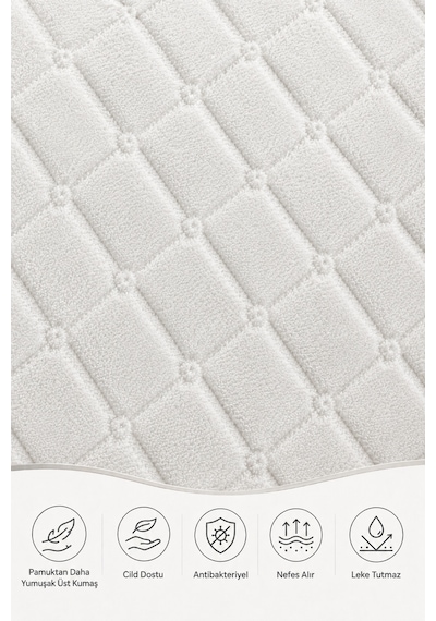 Tavşan Tüyü Peluş Sıvı Su Geçirmez Ultra Yumuşak Sessiz Fitted Tasarım Tek Çift Battal Boy Yatak Koruyucu Alez Bklv003 Beyaz