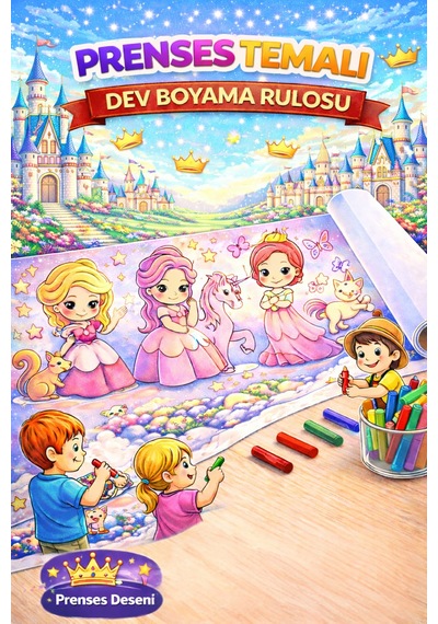 Güzel Prensesleri Boyuyorum 5 Metre Dev Boyama Rulosu