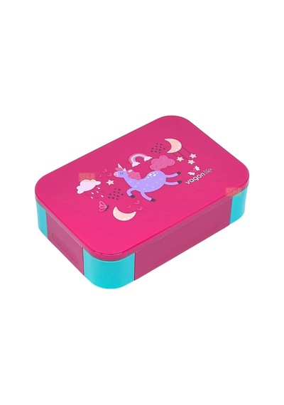 Vagonlife Bento 900ml Lunchbox Tek Katlı 2 Bölmeli Pp Plastik Çocuk Sefer Tası Yemek Kutusu Pembe