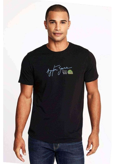 Senna İmzalı Logo Screen Shot 2018 Baskılı Siyah Erkek Tshirt