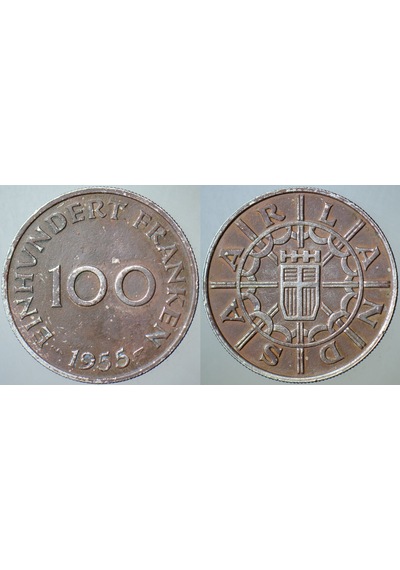 Saarland 100 Franken 1955.