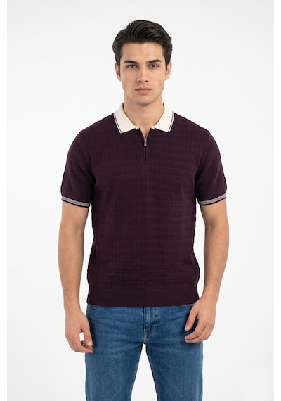 Baglan Erkek Spor Polo Yaka Triko Tişört Bgl-st05372 Mürdüm