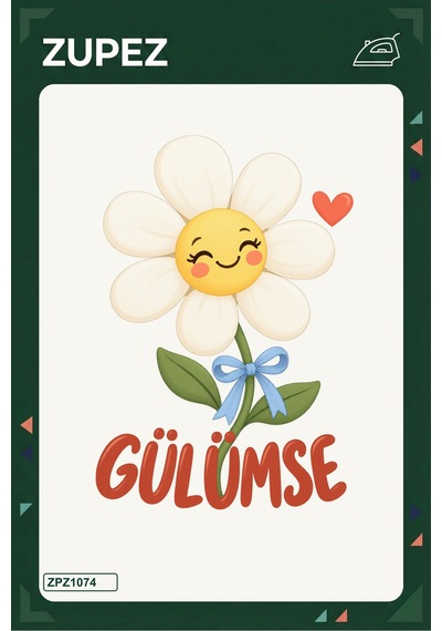Gülümse Papatya 19x25 Cm Ütüyle Uygulanan Baskı Zpz1074 - 928157078