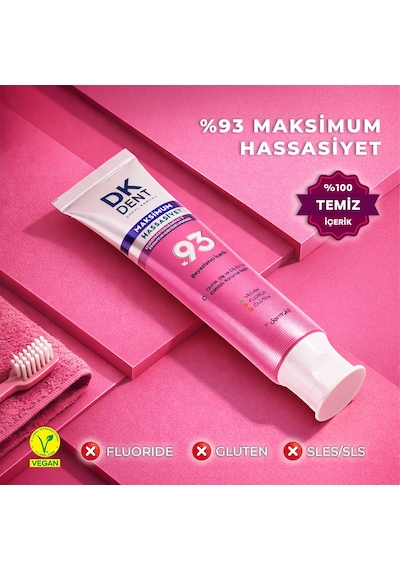 Dkdent %93 Maximum Hassasiyet Diş Macunu 75 Ml X 2 Adet Beyazlatma