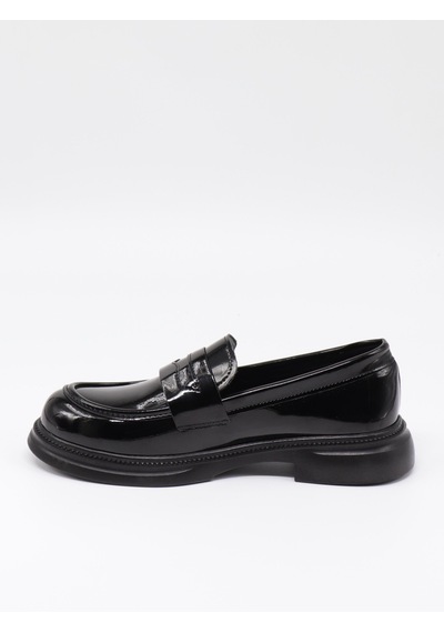 Nesilshoes Nesil Shoes Dvm 2530 Siyah Rugan Maskulen Kadın Loafer