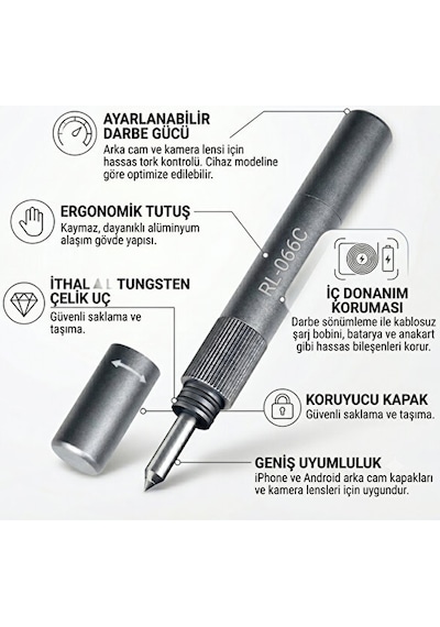Rl-066c Ayarlanabilir Cam Kırma Kalemi Profesyonel Arka Cam Ve Kamera Lensi Sökme Aleti