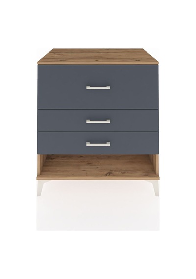 Kronos Şifonyer 3 Çekmeceli 88x59x96 Çam-antrasit Atlas Çam