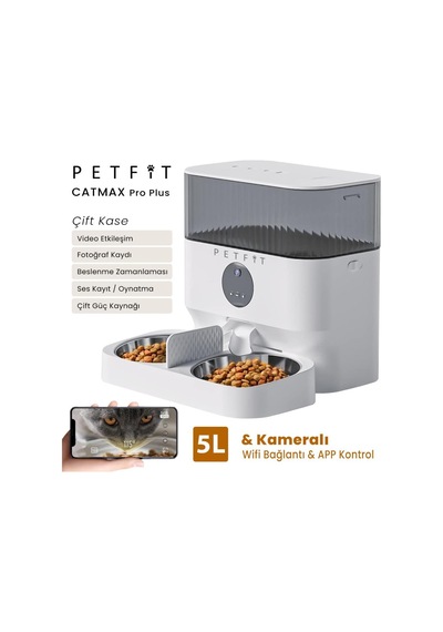 Groove Ti+ Wi-fi Akıllı Otomatik Kedi Tuvaleti Yeşil + Petfit Catmax Pro Plus 5l Wi-fi Kameralı Akıllı Otomatik Mama Kabı Besleme Ünitesi Bundle