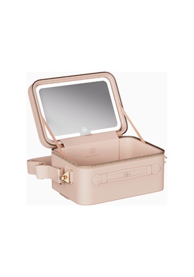 Beautifect Mini Nude Lüks Aydınlatmalı Seyahat Makyaj Çantası Makyaj Çantaları Soft Nude