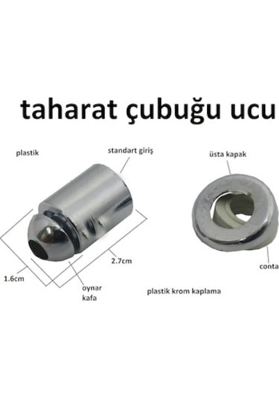 Meriva M55k Üniversal Klozet Taharet Çubuğu Ucu Krom Krom