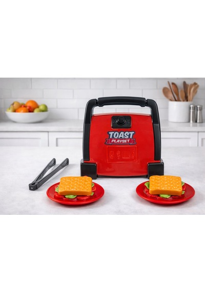 Oyuncak Tost Makinesi Seti Kırmızı 01