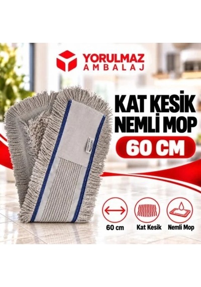 60 Cm Kat Kesik Mop Yedeği Yüksek Emici Profesyonel Zemin Silme Bezi