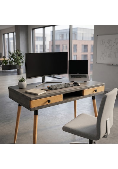 Mobenta Modest Desk: Masif Çalışma & Laptop Masası 2 Çekmece 1 Bölme - 120x60 An-tk Antrasit-ahşap Mobenta Modest Desk: Masif Çalışma & Laptop Masası 2 Çekmece 1 Bölme - 120x60 An-tk Antrasit-ahşap