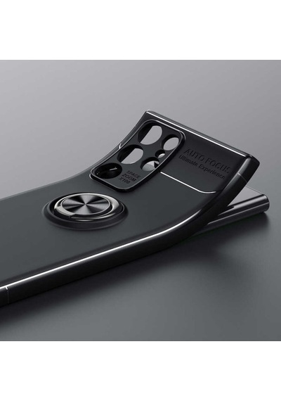 Galaxy S22 Ultra Kılıf Zore Ravel Yüzüklü Silikon Kılıf