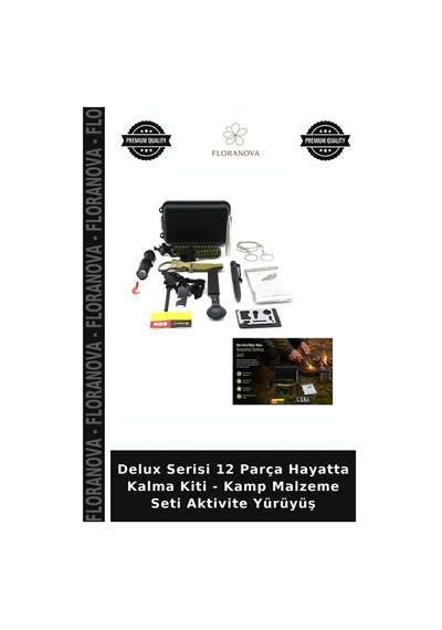 Delux Serisi 12 Parça Hayatta Kalma Kiti - Kamp Malzeme Seti Aktivite Yürüyüş Çok Renkli